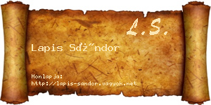 Lapis Sándor névjegykártya