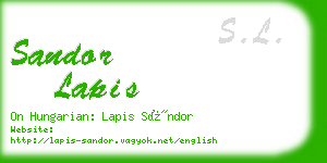 sandor lapis business card